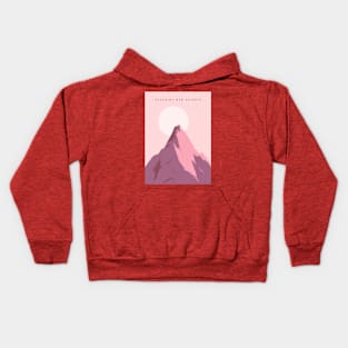 Reaching New Heights Mountaintop Illustration Kids Hoodie